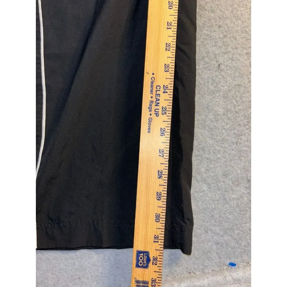 Nike Pants Womens Large Black Pockets Flat Front Elastic Waist Straight Leg Logo